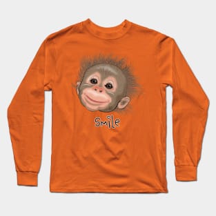 Baby Monkey Smile Long Sleeve T-Shirt